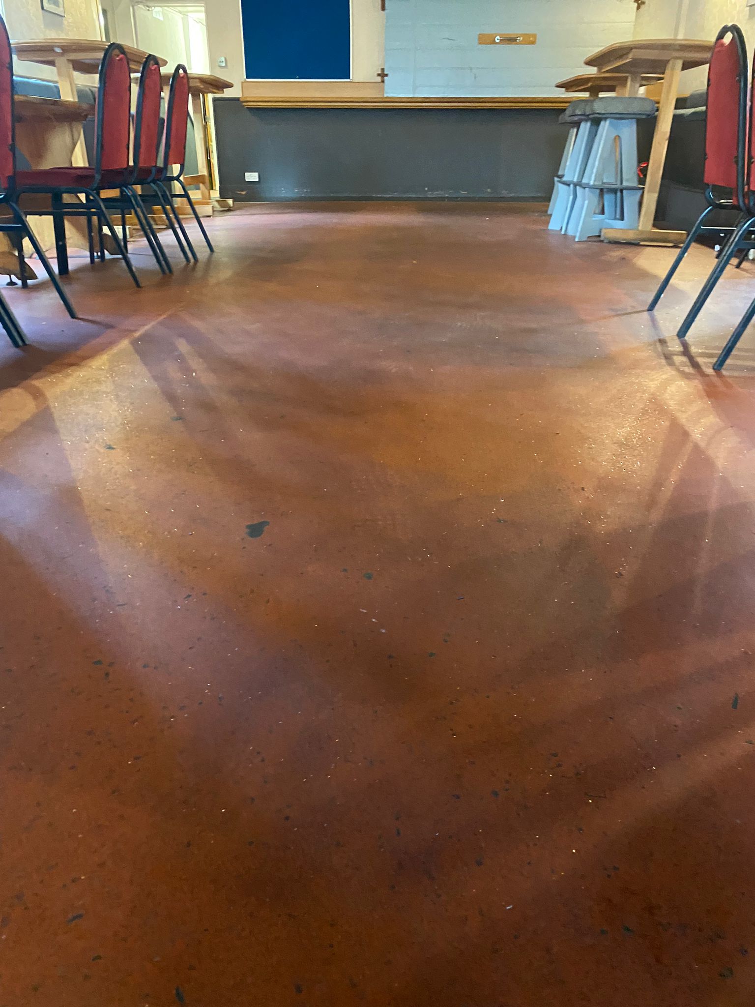 Commercial vinyl floor cleaning