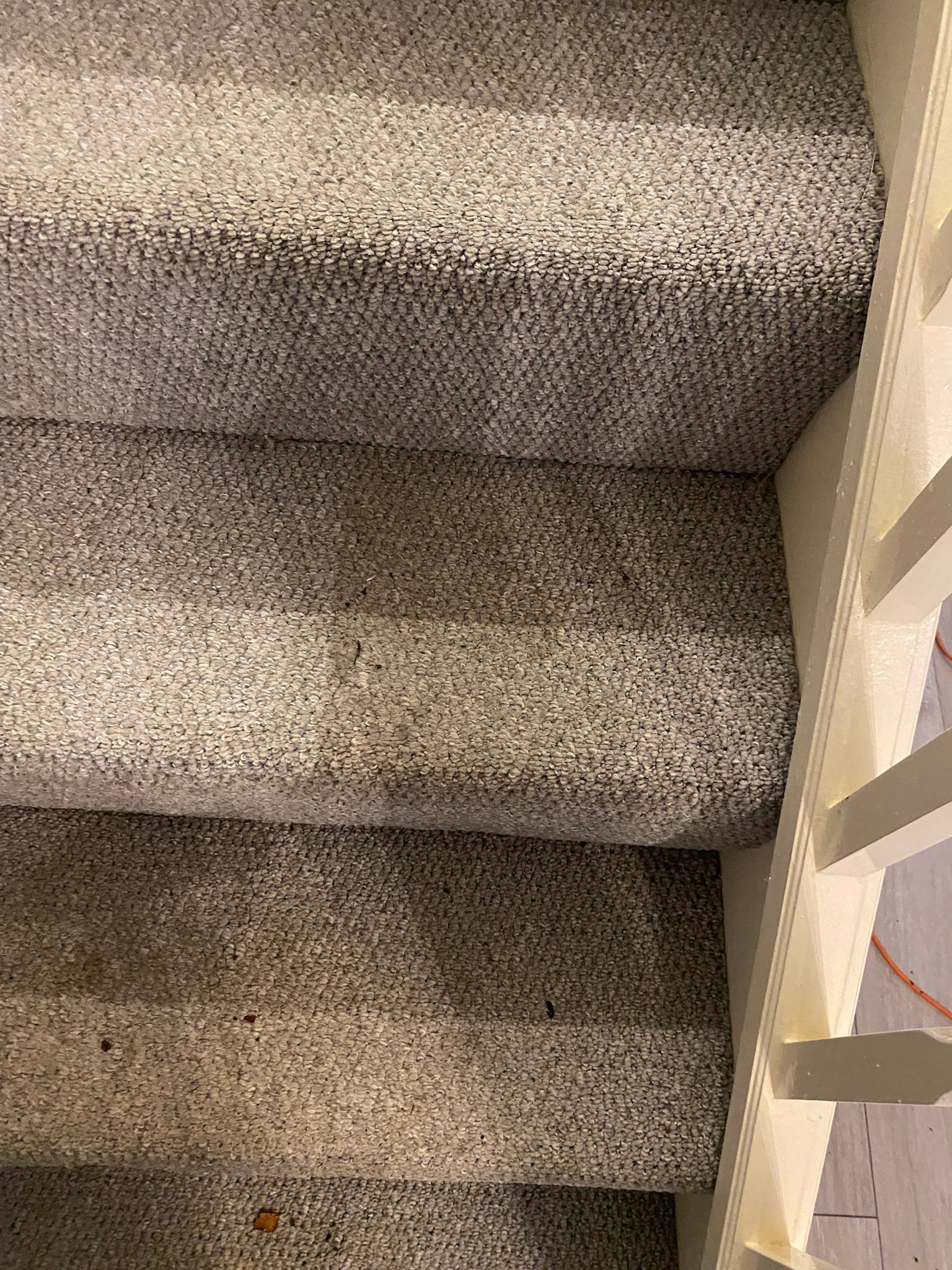 Dirt and dust build up on stairs